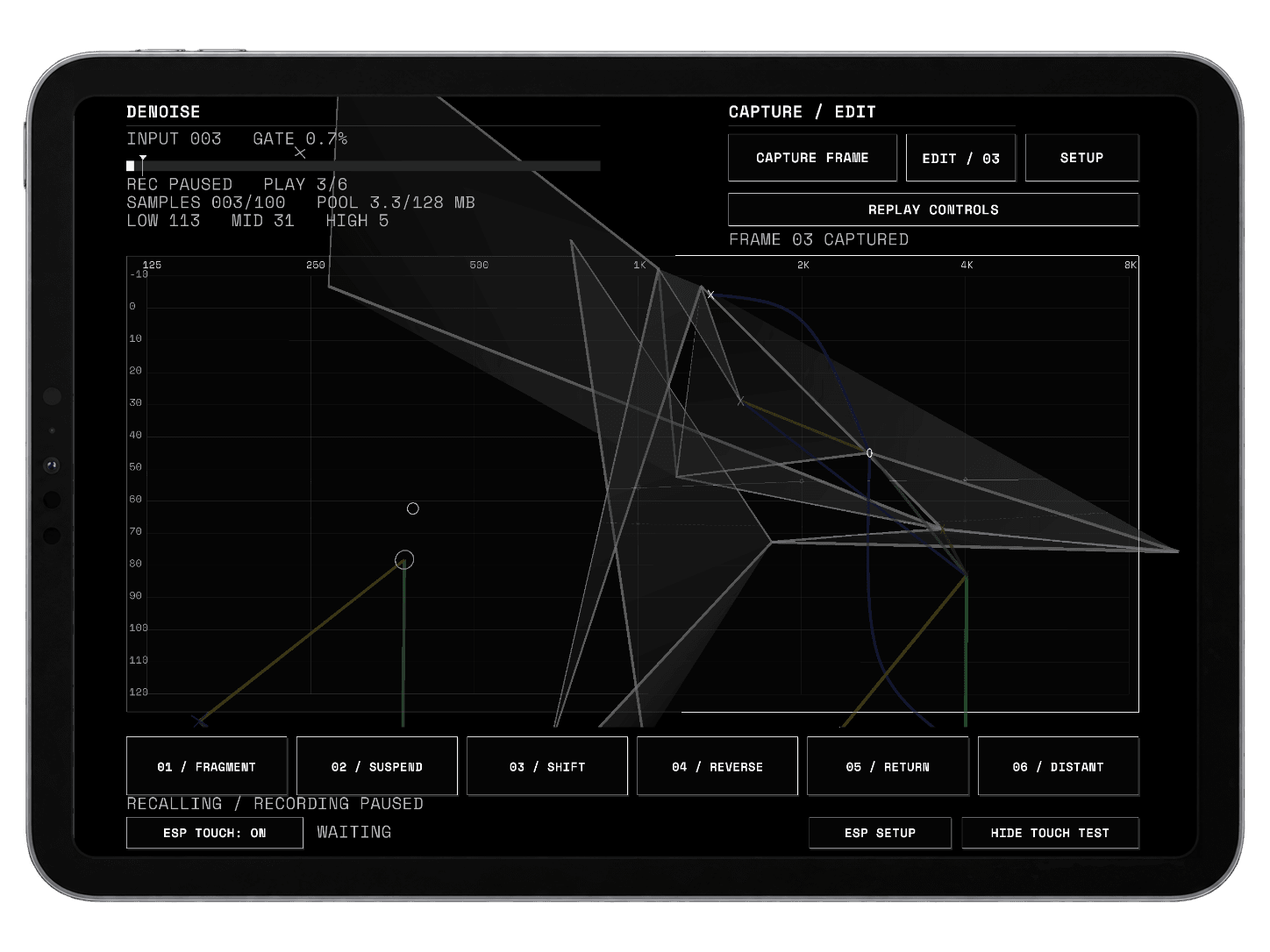Custom software on iPad  sound-to-image generation